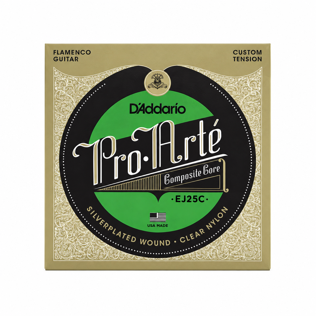 Front view of the D'Addario EJ25C Pro-Arté Composite Flamenco guitar strings package.