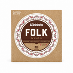 Front view of the D'Addario EJ32 Folk Nylon ball-end guitar strings package, normal tension.