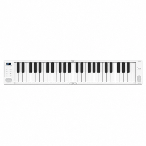 Front view of the white Blackstar Carry-On 49-key folding piano.
