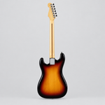 Full rear view of the Vintage V6 ReIssued electric guitar showing its double-cutaway body and sunburst finish.