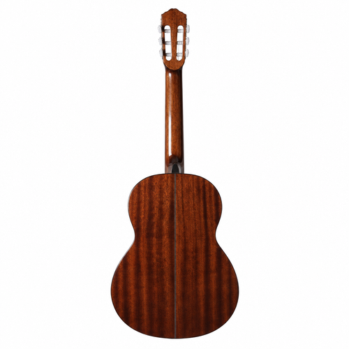 Back view of the Rockdale Classic C2 classical guitar showing its sapele back and sides