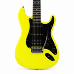 Straight close-up of the Smiger L-G2-i6 WKP electric guitar preserving its original pickups, tremolo bridge, strings, controls, finish, and visible hardware