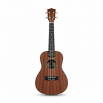 Unbranded 23-inch concert ukulele XU23-2 shown upright from the front with its natural wood finish on a white background