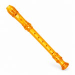 Orange Chinese soprano recorder, angled view without seller branding