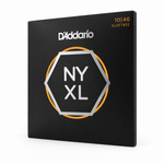 45-degree side view of the D'Addario NYXL1046 electric guitar strings package, 10–46 gauge.