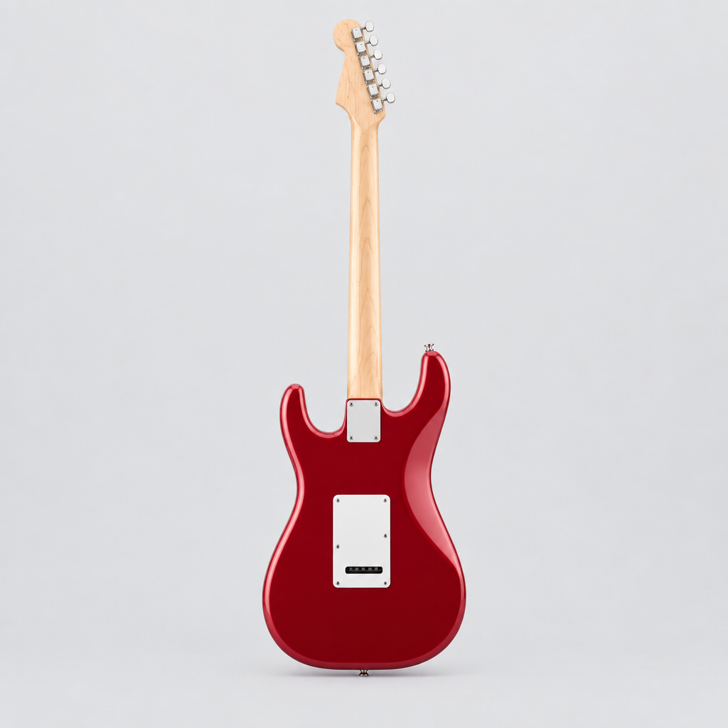 Straight-on full back view of the glossy metallic-red Unistar L-G3 electric guitar.