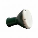 Unbranded Syrian Darbuka B.B resting on its side at a three-quarter angle, showing the green body, drumhead, rim, base, and hardware on a clean white background