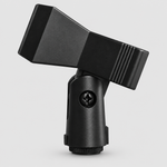 Unbranded A4 microphone holder shown from the front, displaying its black holder body, opening, adjustment screw, and base