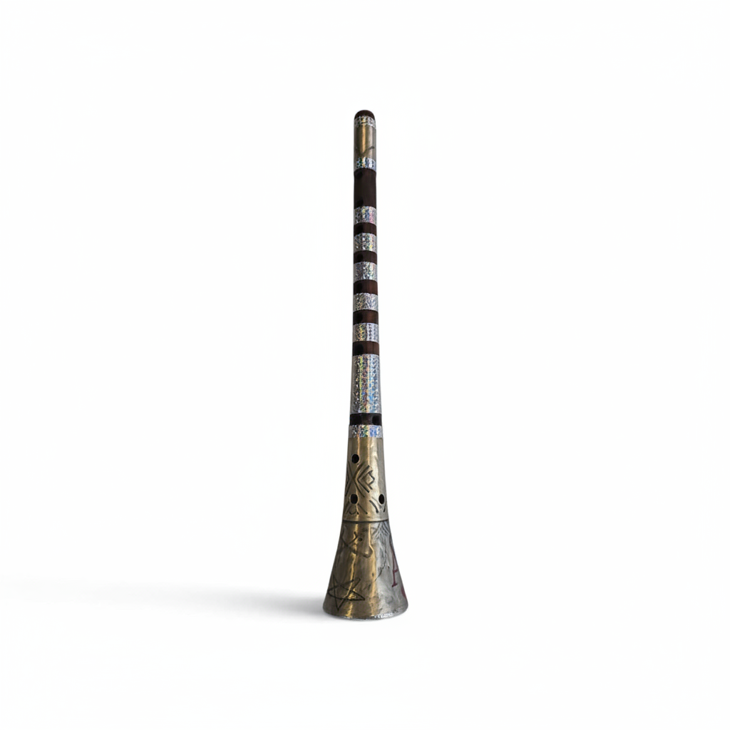 EGY big Egyptian mizmar traditional wind instrument on a white background