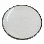 Close-up of the 23 cm darbuka replacement drumhead surface, finished rim, and edge