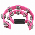 Teniniyu pink half-moon tambourine, rear view