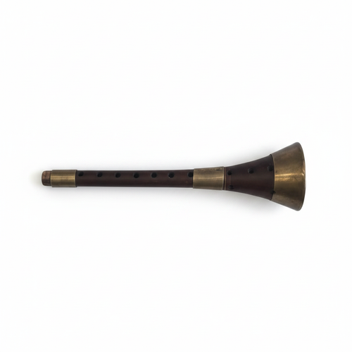 EGY small Egyptian mizmar shown horizontally on a white background