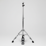 One Cymbal G500 cymbal stand shown from the front with its tripod base, stand hardware, and integrated pedal at the lower end
