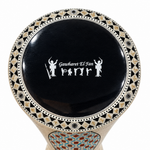 Close-up of the exact Gawharet El Fan logo on the Jawharat Al Fan darbuka drumhead