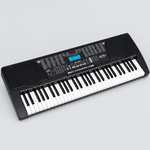 Unbranded MK825 electronic learning keyboard shown from a three-quarter diagonal angle with its 61 keys and control panel