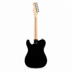 Straight back view of the Smiger S-G17-BK black electric guitar preserving its original body shape, back, neck, headstock, and tuning machines