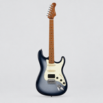 Smiger L-G2-i3 HFBF blue electric guitar shown from the front with HSS pickups, tremolo bridge, control knobs, and chrome hardware