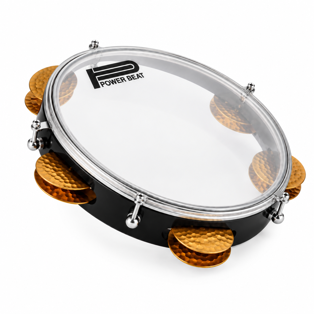 Power Beat black riqq 45 degree view with transparent head