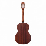 Rear view of the Rockdale Classic C1 classical guitar showing its sapele back and sides