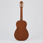Straight-on full back view of the Yamaha C70 classical guitar showing its natural wood finish.