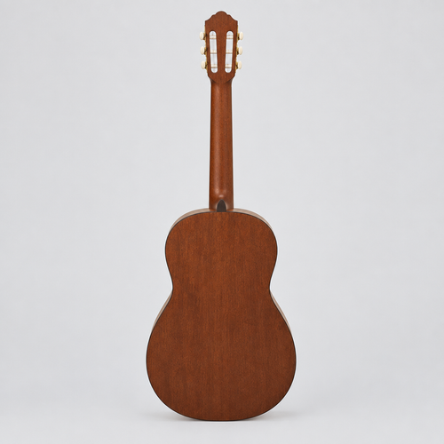 Straight-on full back view of the Yamaha C70 classical guitar showing its natural wood finish.