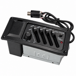 EQ-7545 pickup machine shown in a three-quarter view with its control panel, sliders, battery area, metal plate, and connected cable
