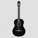 Straight-on full front view of the Yamaha C40 black classical guitar with Yamaha CG body shape.