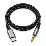 Type-C audio car cable, close-up detail of the cable ends and connector housings