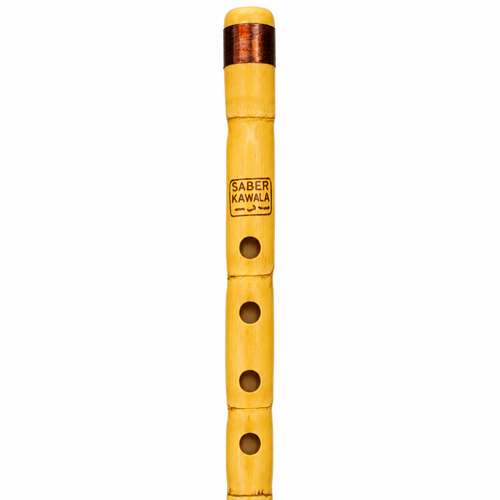 Close-up of the Saber Kawala ney flute maker stamp and finger holes