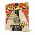 عبوة أوتار العود La Bella OU80-A بزاوية خفيفة تُظهر الواجهة والحافة