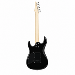 Straight back view of the Smiger L-G4-BK black electric guitar preserving its original finish, body, back, neck, headstock, and tuning machines