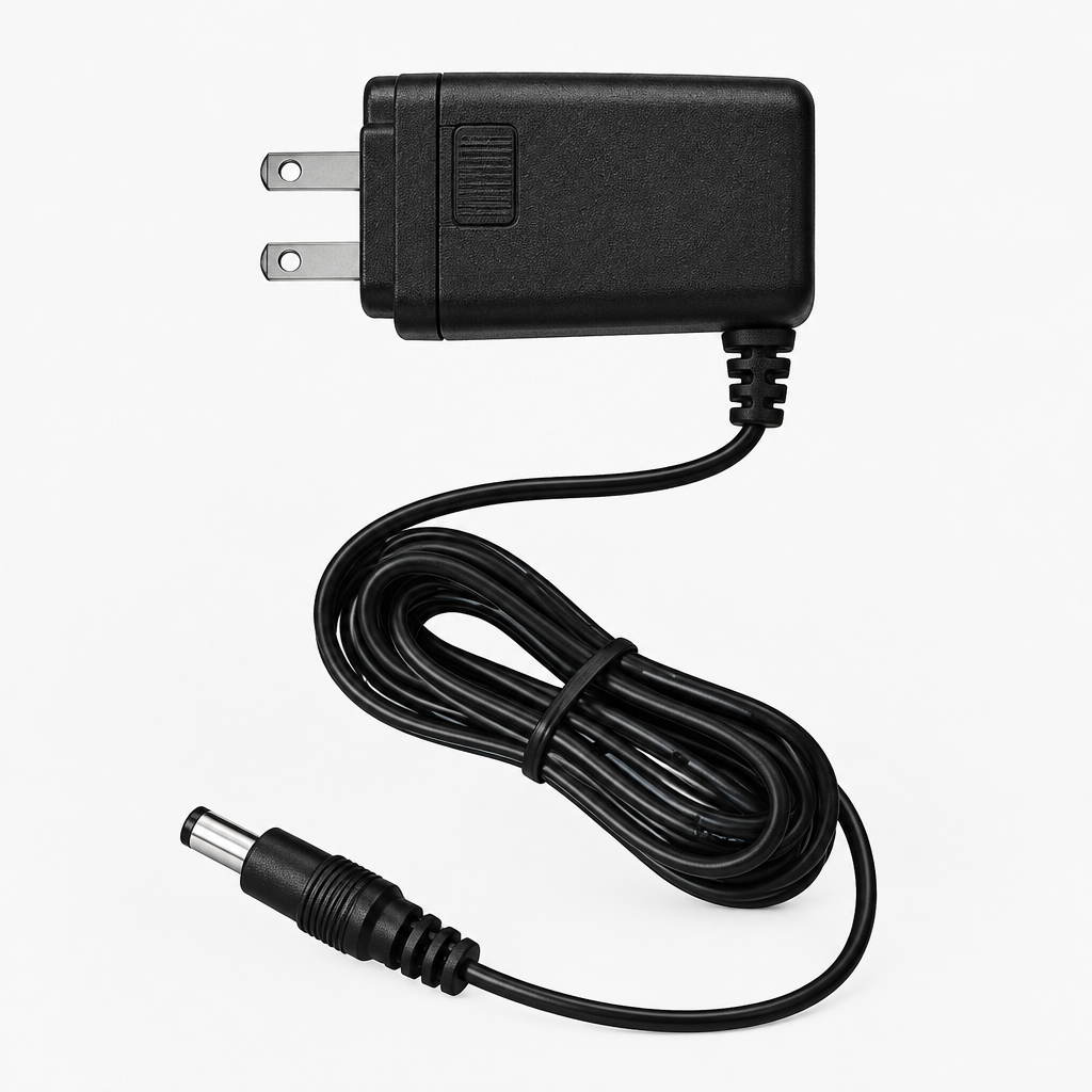 Side view of the Yamaha PA-130 power adapter showing its plug, cable and connector.