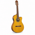 Ibanez GA3ECE-OAM Open Pore Amber classical acoustic-electric guitar, three-quarter angled view