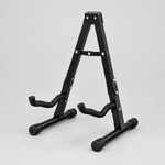 Unbranded J-40E A-frame guitar stand shown from a three-quarter angle with padded contact arms, foldable frame, and rubber feet