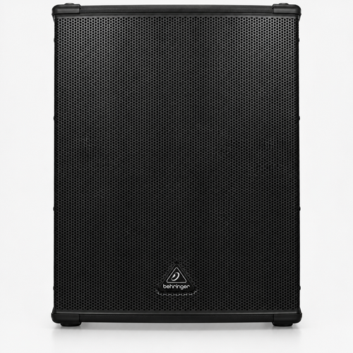 Front view of the Behringer Eurolive B1500XP active subwoofer showing its grille and Behringer badge.