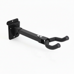 Unbranded J-11 guitar wall hanger shown in a three-quarter view with its wall plate, mounting arm, and padded guitar support