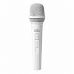 Front view of the white Carry-On Performer dynamic microphone.