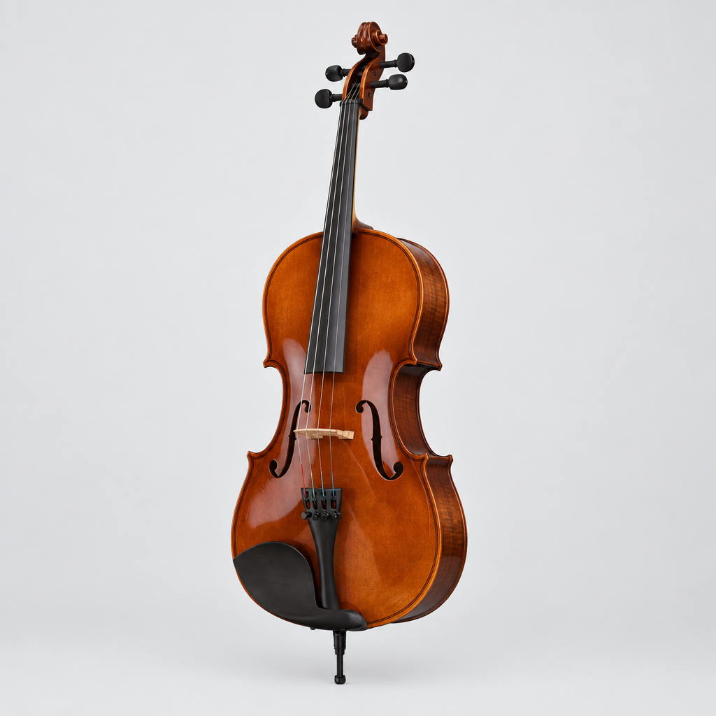 Unbranded HC516 4/4 cello shown from a three-quarter angle in a square studio product image