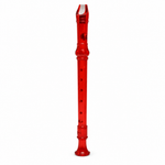 Dark red soprano recorder front view