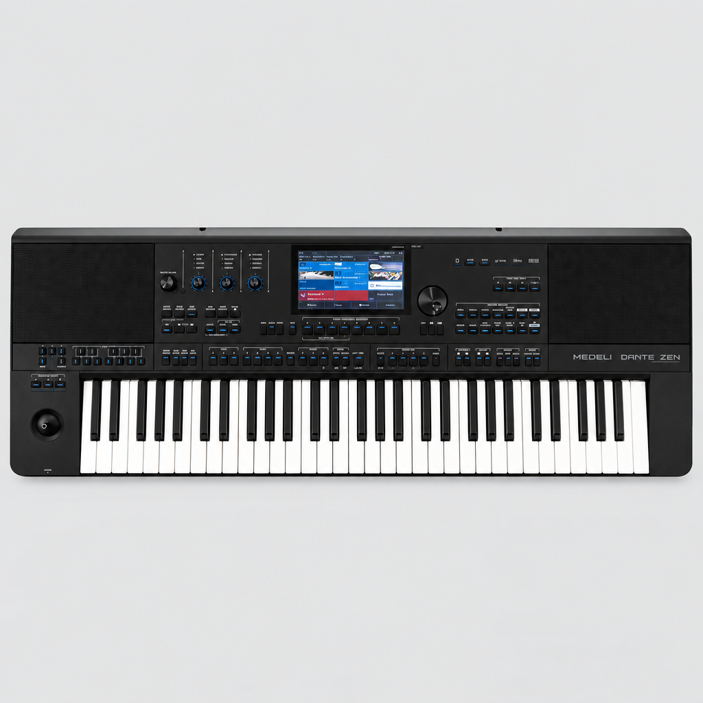 Straight-on full front view of the Medeli Dante Zen keyboard.