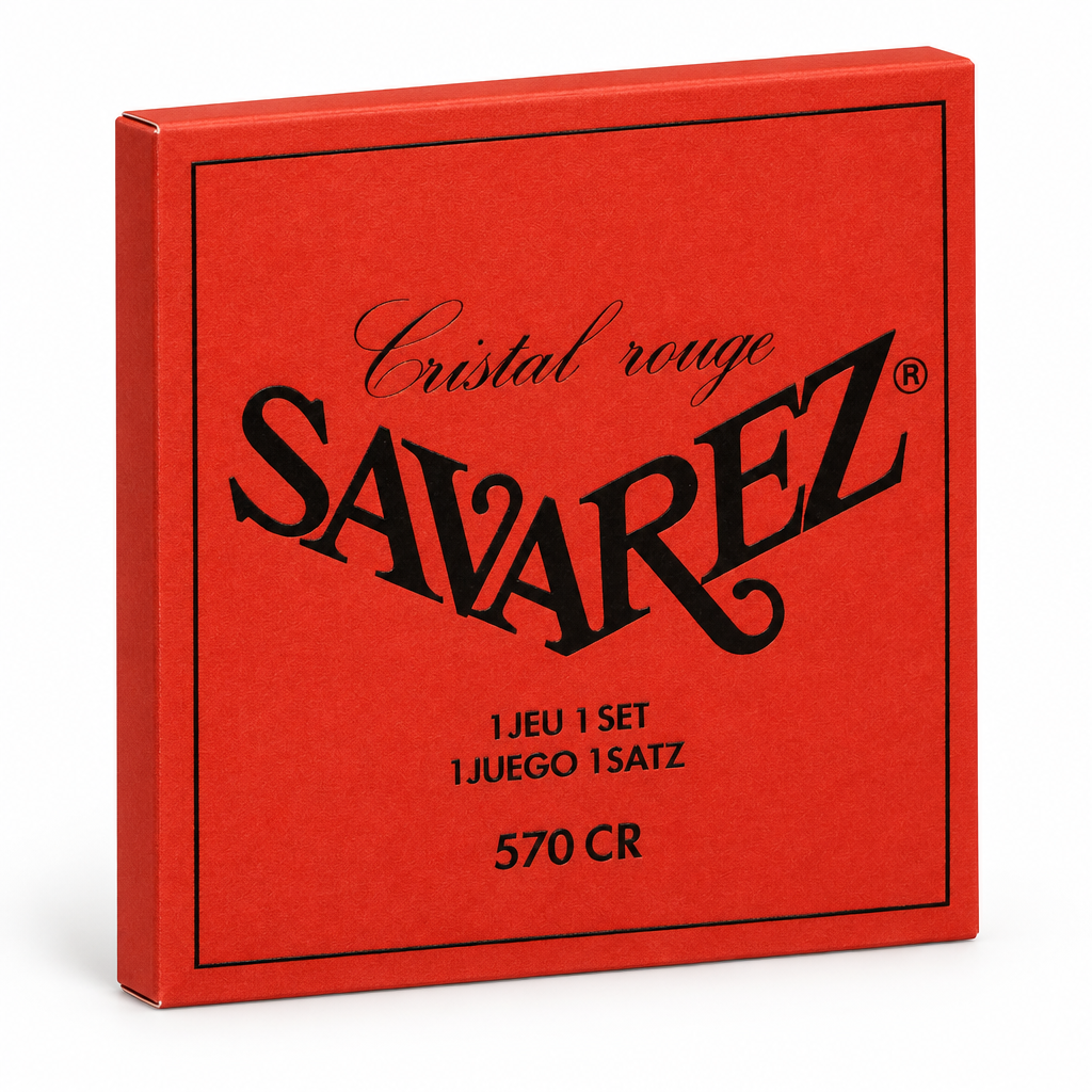 Savarez 570 CR classical guitar strings package, three-quarter angled view