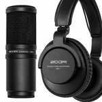 Close-up of the Zoom ZDM-1 microphone and ZHP-1 headphone details