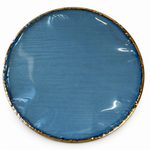 Close-up of the 22 cm blue darbuka replacement drumhead surface and gold-colored rim