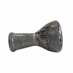 Unbranded Syrian 8-Braghi Mukasir darbuka lying horizontally with a smooth top and no visible screws, bolts, studs, or metal hardware