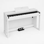 Three-quarter front view of the Medeli DP280K/WH 88-key digital piano.