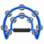 Teniniyu blue half-moon tambourine, front view