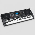 Unbranded MK812 electronic keyboard shown from a three-quarter diagonal angle with its original black and white keys and control panel