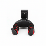 J-19D guitar hanger shown from the front with its black padded arms, red accents, and mounting structure