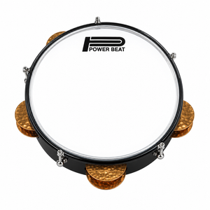 Power Beat black riqq straight front view with transparent head