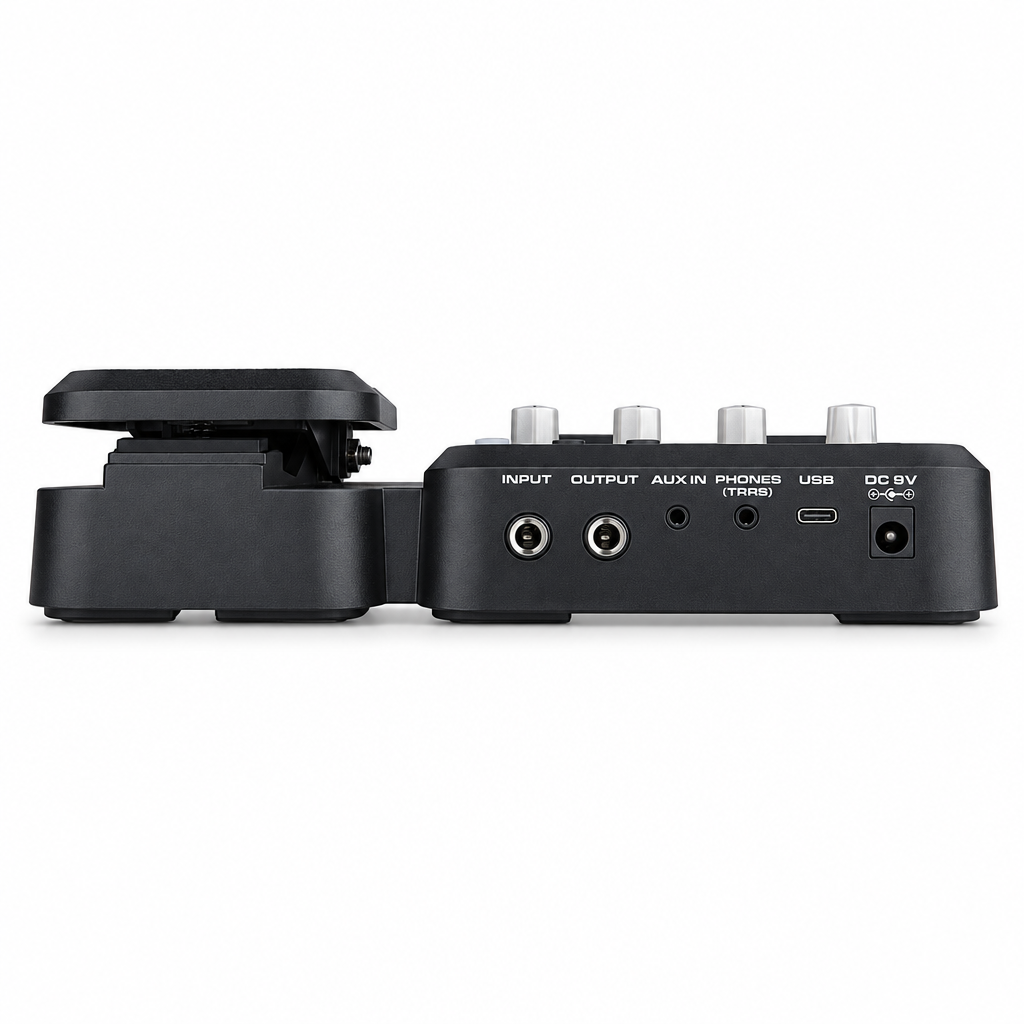 NUX MG-101 modelling guitar processor, rear connection view